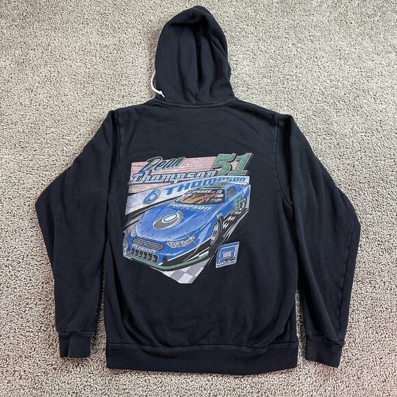 Dean Thompson Hoodie Womens Medium Black Stock Racing Sweatshirt READ - Picture 1 of 13